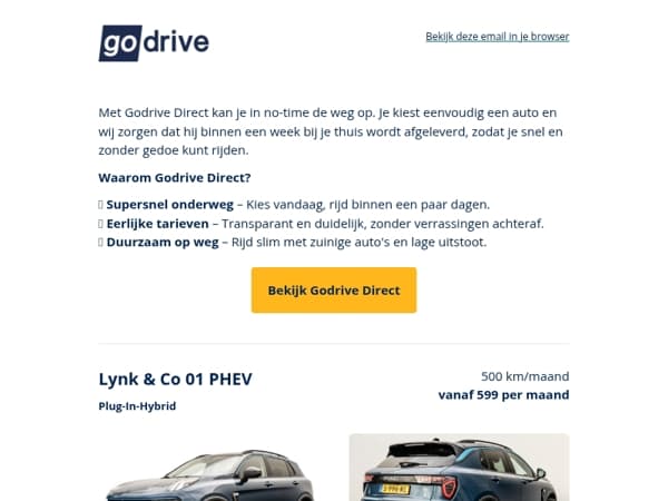 Ontdek de voordelen van Godrive Direct.