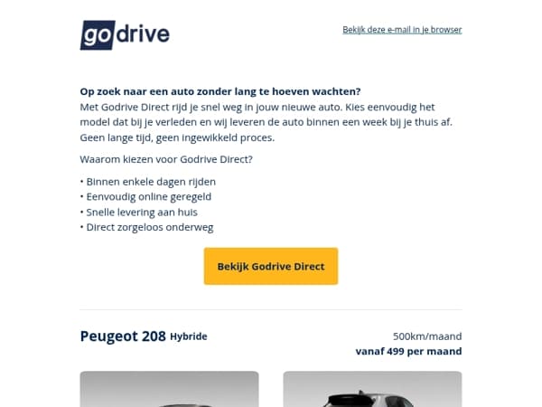 Direct rijden? Deze auto’s staan al voor je klaar