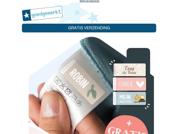 ★ Bestel nu en ontvang 50% EXTRA KLEDINGSTICKERS!  🧣
