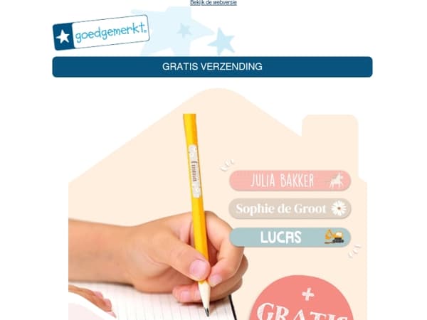 ★ 50% EXTRA Mini Naamstickers ✏️ +  gratis verzending 📬️