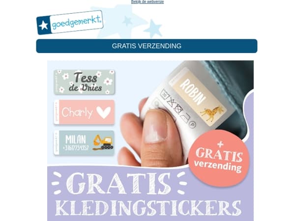 ★ GRATIS KLEDINGSTICKERS 👕 profiteer nu van deze unieke actie! 👖