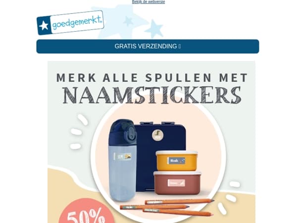 ★ Laatste kans 📢 50% extra naamstickers!