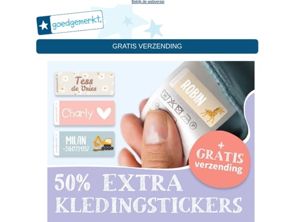 ★ Bestel nu en ontvang GRATIS KLEDINGSTICKERS!  🧣🧤