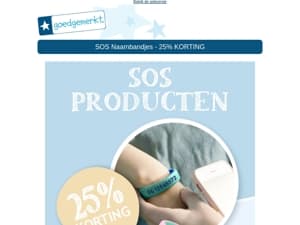 ★ Zonnig weer op komst! 25% KORTING op onze SOS Naambandjes! 🙌🔥
