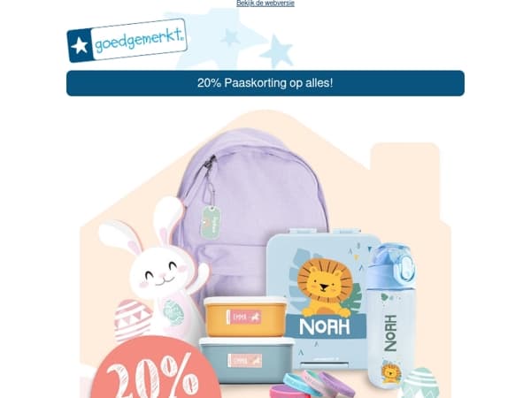 ★ Wegens succes verlengd: 20% PAASKORTING 🐰