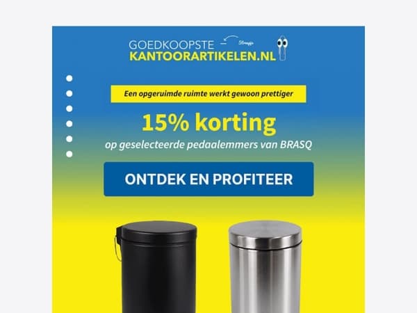 🧹 Opgeruimd werkt beter (nu met 15% korting) 🎉