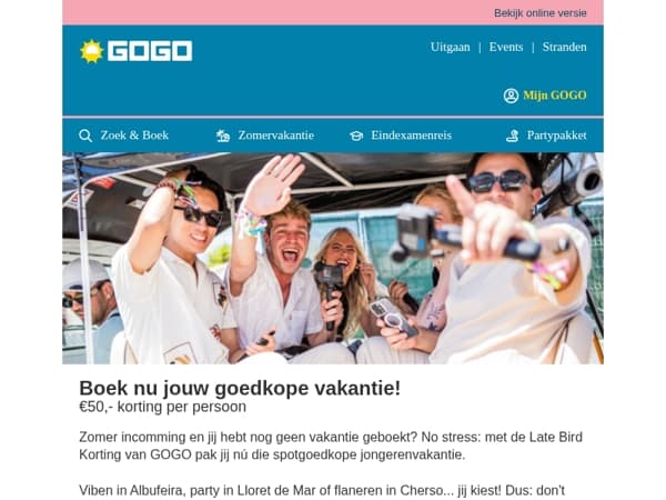 Pak korting met de Late Bird deal 💛💙