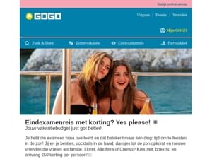 Krijg €50,- korting p.p. op eindexamenreizen! 🤑