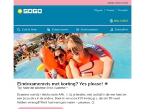 YES €50,- korting p.p. op eindexamenreizen! 🤑