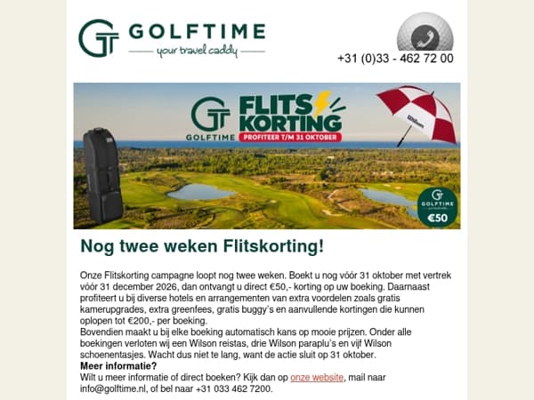 U profiteert nog twee weken van de Flitskorting, mis het niet!