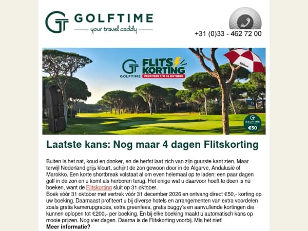 Beste Mail, u profiteert nog 4 dagen!