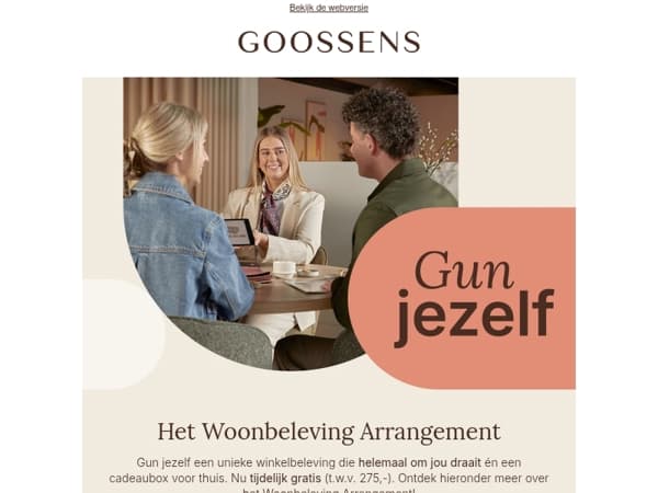 Gun jezelf het Goossens Woonbeleving Arrangement