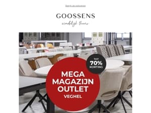 Tot 70% korting in de Magazijn Outlet Veghel!