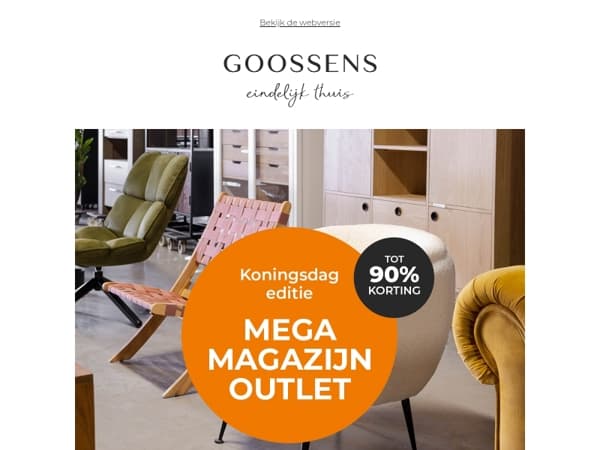 Outlet Koningsdag editie: meubels met korting tot 90%