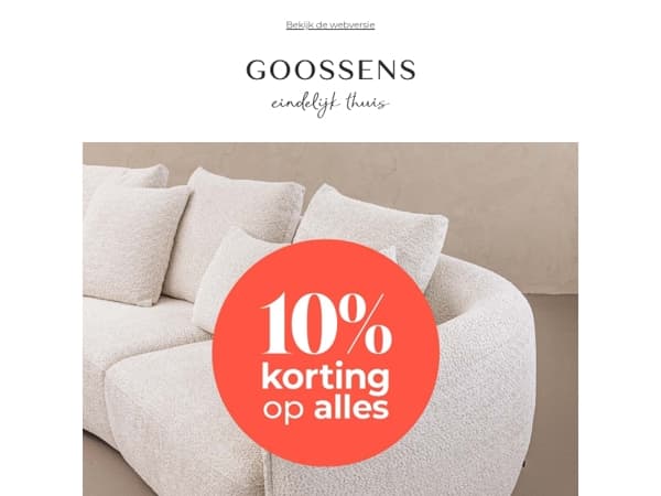 10% korting op jouw héle interieur!