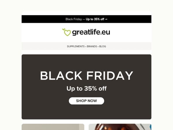 Black Friday with amazing deals on your favorites | Greatlife.eu 🖤