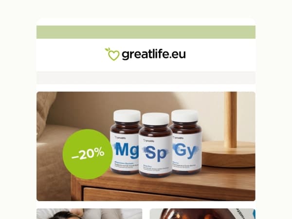 Last day today! 20% off for better sleep quality 🌙 | Greatlife.eu 💚