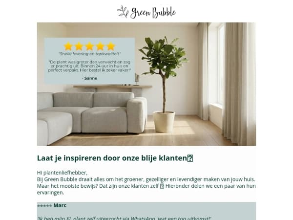 Laat je inspireren door blije klanten💚