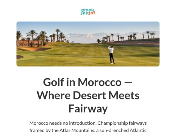 Morocco's Best Golf Courses — Book Your Tee Time Today