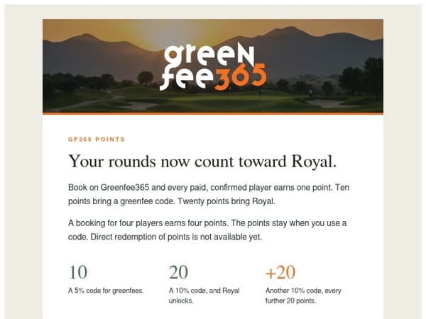 Your rounds now count toward Royal
