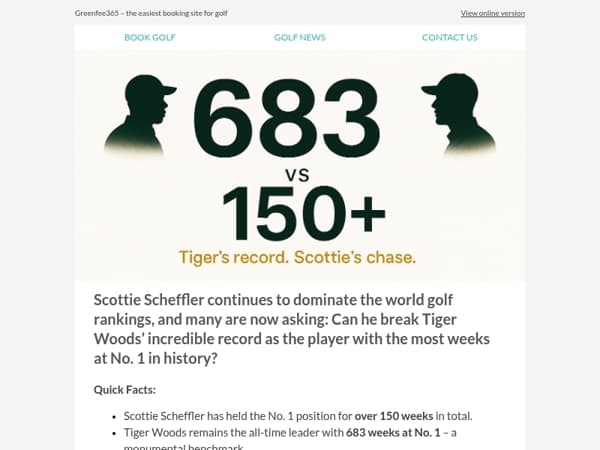 Can Scottie Scheffler Challenge Tiger Woods’ Record as World No. 1?