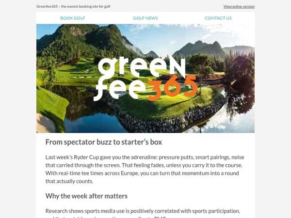 Turn post-Ryder Cup energy into your best round yet 🏆