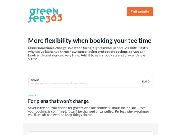 New: Cancellation protection for every tee time