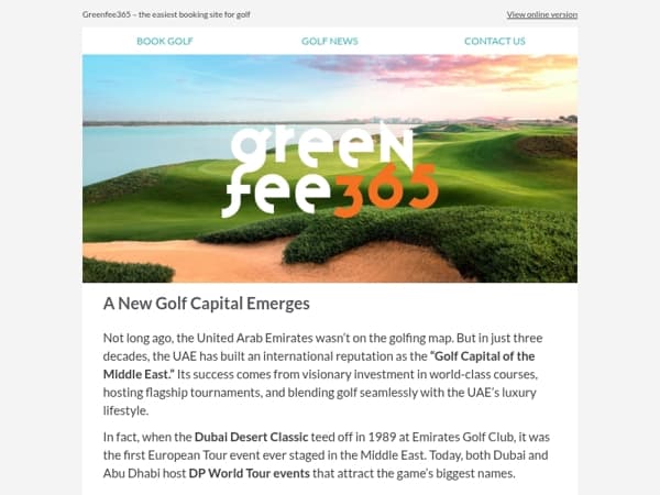 Golf in the UAE: Championship Courses, Desert Sun, and Night Golf