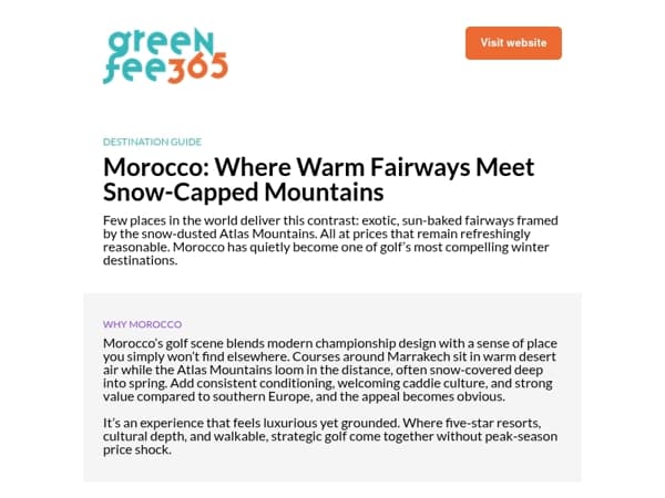 Desert Fairways, Snowy Peaks: Why Morocco Is Golf’s Most Surprising Escape