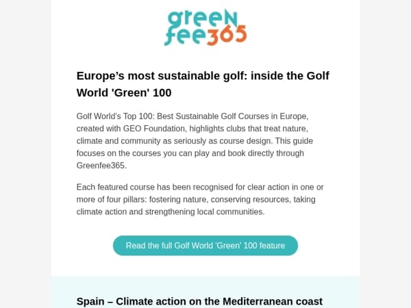 ⭐ Europe’s most sustainable golf courses you can book today