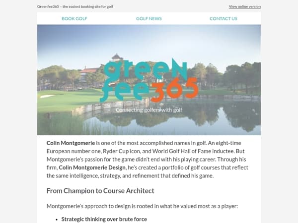 Play a Course Designed by Colin Montgomerie ⛳