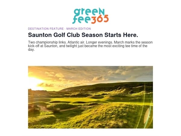 March at Saunton Golf Club — West & East, with twilight savings up to £39.