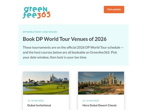Play the DP World Tour Courses of 2026