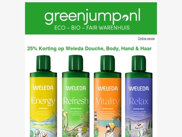 Weleda 25% Korting bij Green Jump!