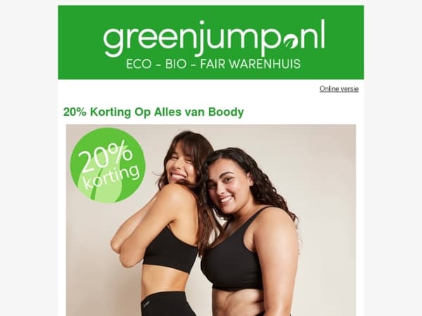 20% korting op Boody Bamboe Basics