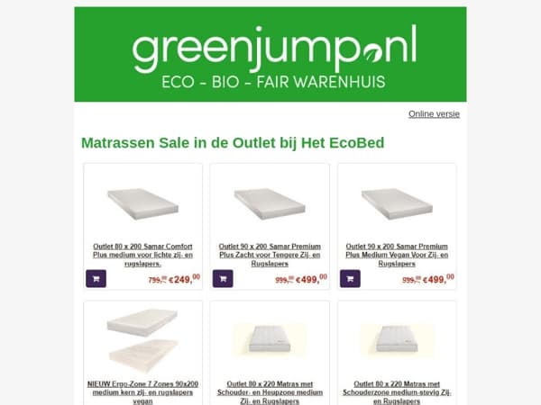 Unieke Matrassen Sale bij Het EcoBed