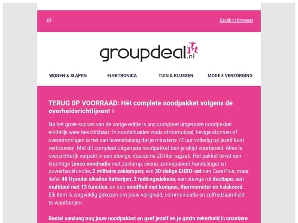 TERUG OP VOORRAAD: NOODPAKKET: Hét complete noodpakket volgens de overheidsrichtlijnen! 🚨❗️🆘