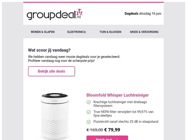 Ontdek de beste deals van vandaag!