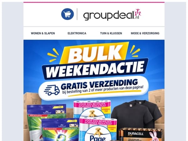 Bulk Weekendactie: extra veel voordeel in huis