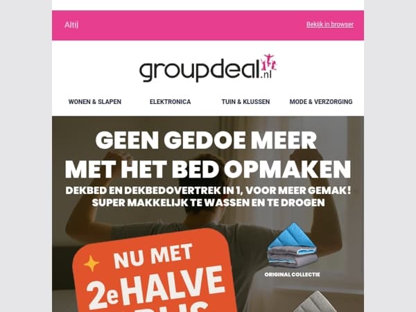 2E HALVE PRIJS: Alle lazy dekbedden met MEGA korting! 😴🛏️