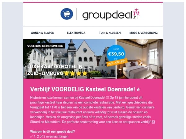 Verblijf VOORDELIG Kasteel Doenrade! ⭐