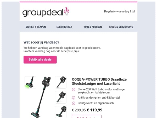 Ontdek de beste deals van vandaag!