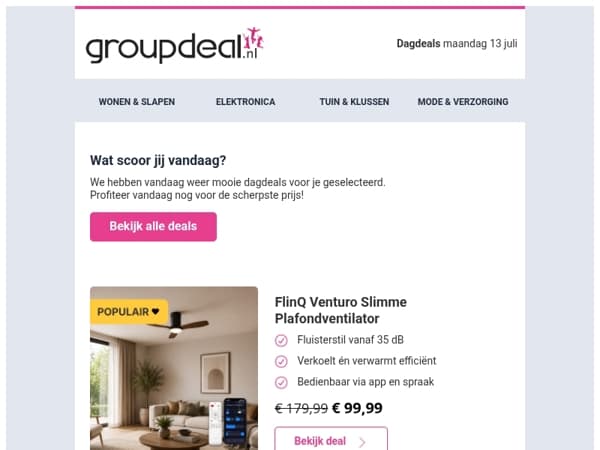 Ontdek de beste deals van vandaag!