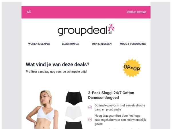 Bekijk de beste deals van de dag