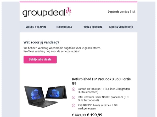 Ontdek de beste deals van vandaag!