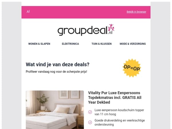 Ontdek de beste deals van vandaag!