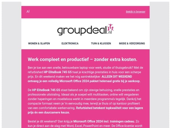 Gratis Office 2024 bij HP EliteBook 745 G5 💻