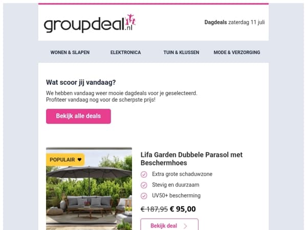 Ontdek de beste deals van vandaag!