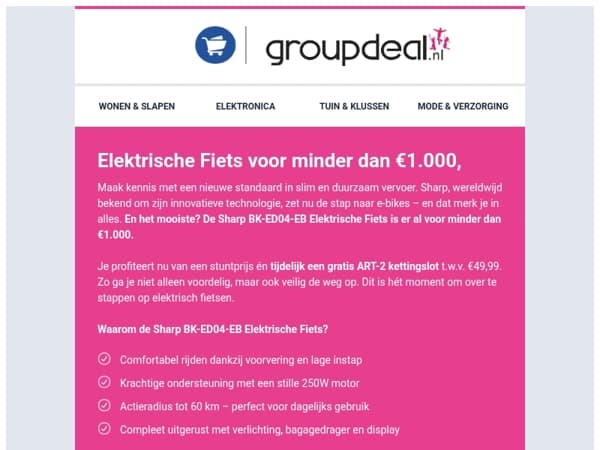 Elektrische Fiets voor minder dan €1.000