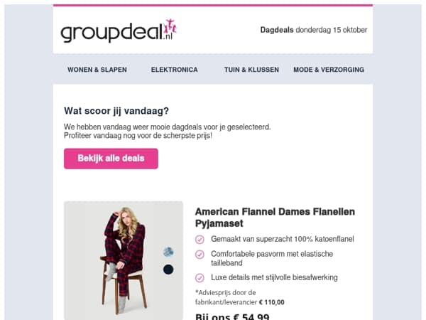 Vandaag: Droom weg in onze Flanellen Pyjama! 🌙